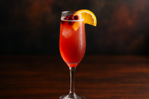 Cranberry Mimosa en bubblande festdrick för lata helgkänslor