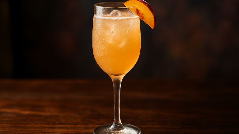 Vanilla-Peach Bellinis en festlig och bubblande sommartradition för alla tillfällen