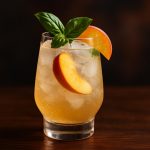 Peach & Basil Prosecco Smash – en frisk och uppfriskande sommarfavorit.