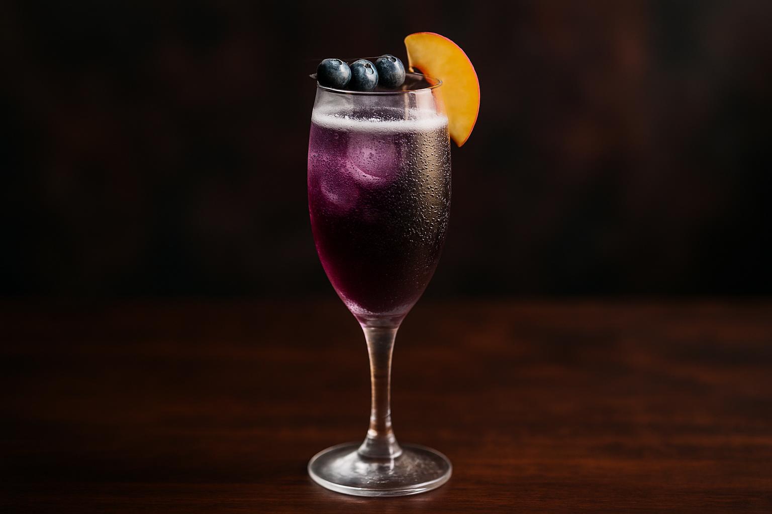Blueberry Peach Royale - en färgstark drink för somriga stunder