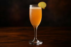 Ginger Peach Bellini - en frisk och somrig cocktail för varma dagar
