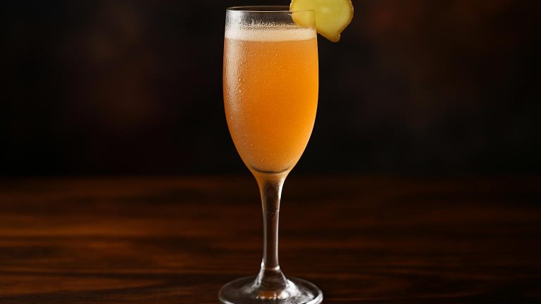 Ginger Peach Bellini - en frisk och somrig cocktail för varma dagar