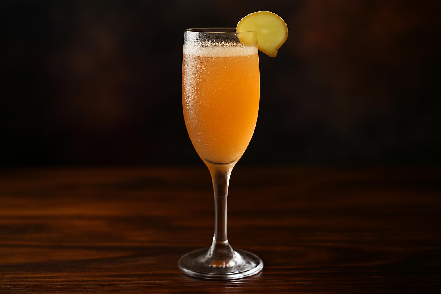 Ginger Peach Bellini - en frisk och somrig cocktail för varma dagar