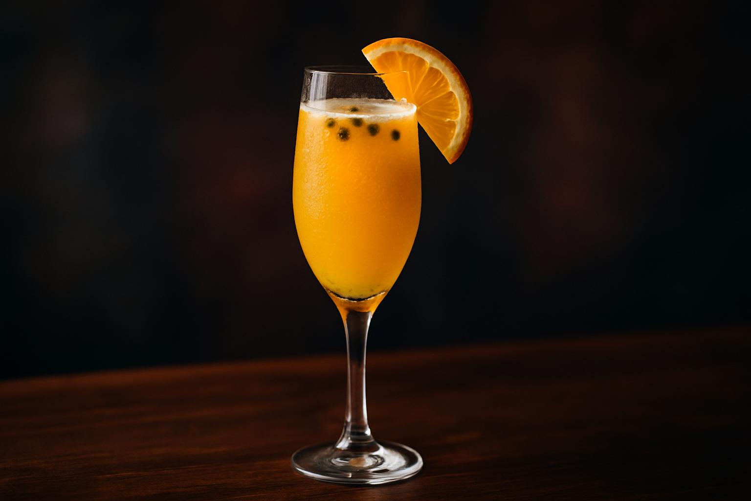 Orange Passion Bellini - en bubblande drink för lata sommarkvällar och fest
