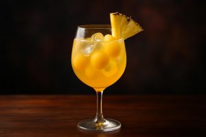 Pineapple Melon Spritz en frisk och tropisk sommarbrisa som inbjuder till avkoppling.