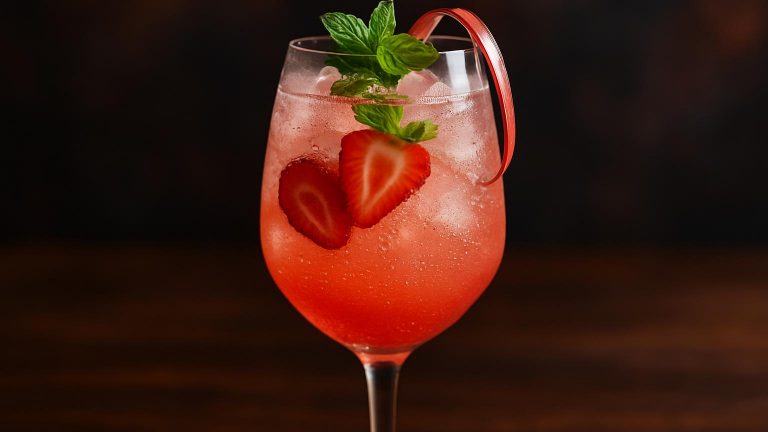 Strawberry Rhubarb Sparkler - den perfekta drinken för lata sommarstunder