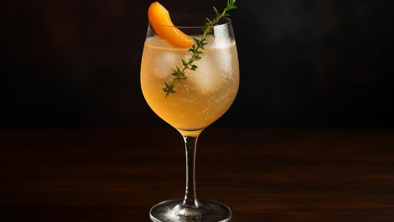 Apricot Thyme Sparkler en frisk och bubblande sommarfavorit