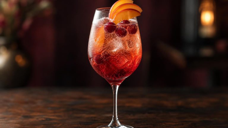 Cranberry Peach Sparkler - en bubblande drink för lata sommarkvällar