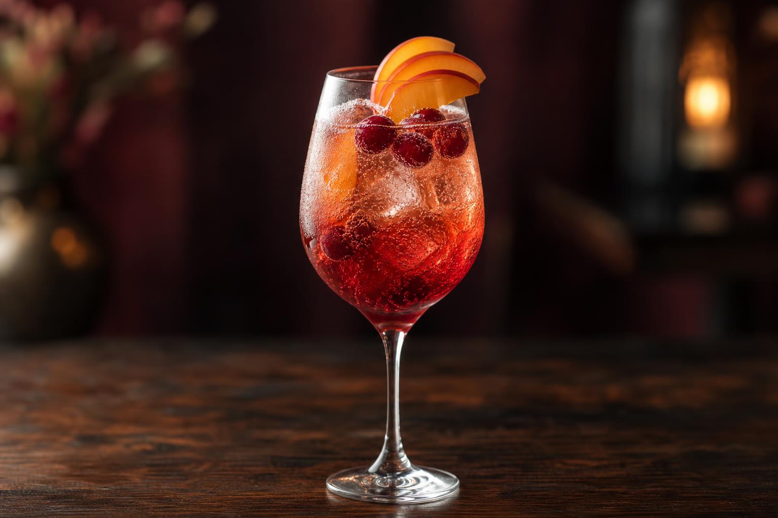 Cranberry Peach Sparkler - en bubblande drink för lata sommarkvällar